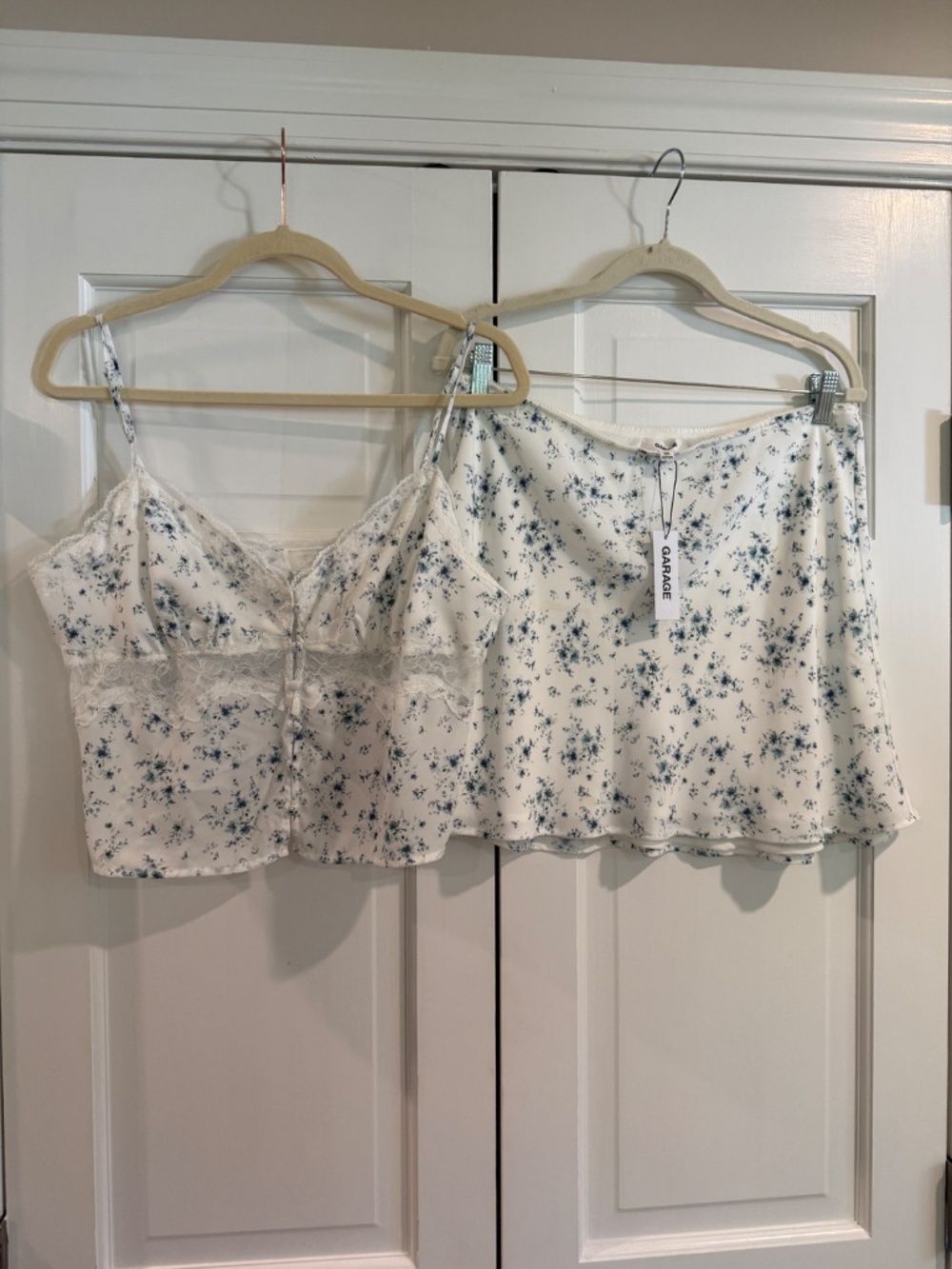 Garage Floral Camisole and Mini Skirt Set Size L NWT